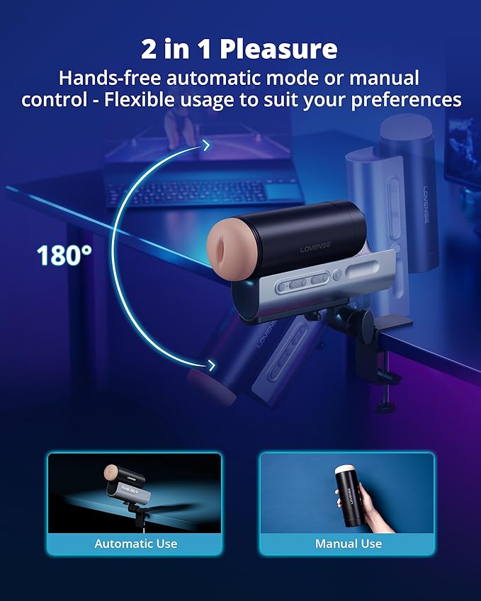 Lovense Solace Pro App Remote Control Thrusting Blowjob Machine with Immersive AI/VR Experience Adjustable Male Stroker