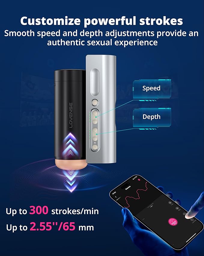 Lovense Solace Pro App Remote Control Thrusting Blowjob Machine with Immersive AI/VR Experience Adjustable Male Stroker