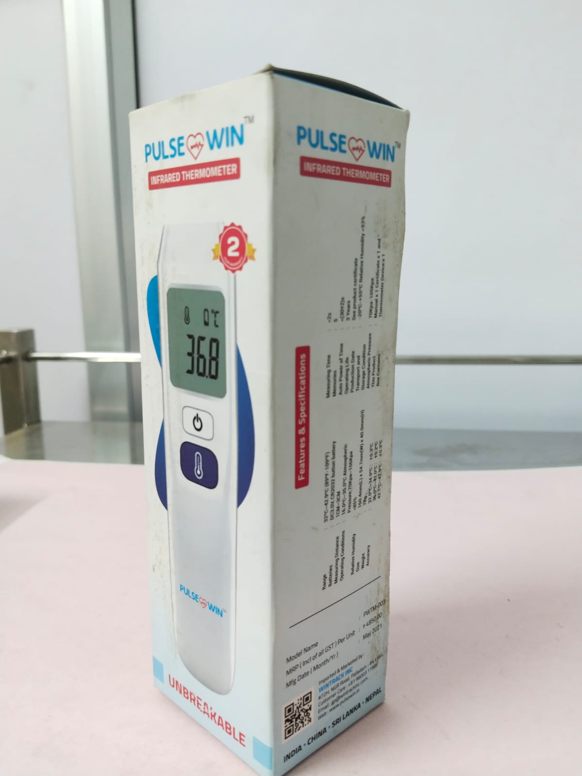 PULSEWIN FOREHEAD NON CONTACT THERMOMETER